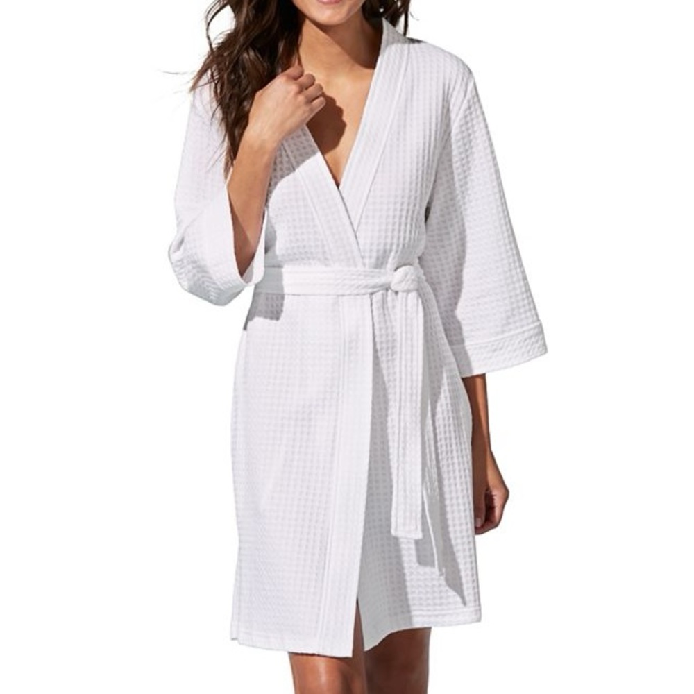 Croft and Barrow Waffle Texture Robe White Women’s Medium